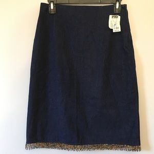Vintage Denim Skirt w/beading